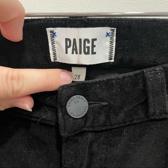 Paige Verdugo Ultra Skinny Jeans Pants Black Overdue Corduroy 28 - Picture 5 of 9